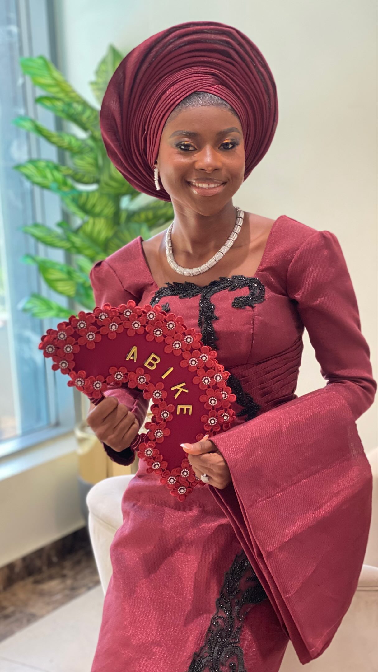 A YoursBridal&Co Instagram portrait of a bride in traditional wedding attire